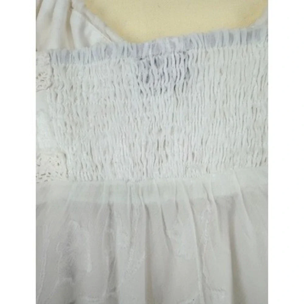 Princess Polly Floral Devore Lace Trim Mini Dress Size 8 White LIKE NEW - Picture 11 of 16